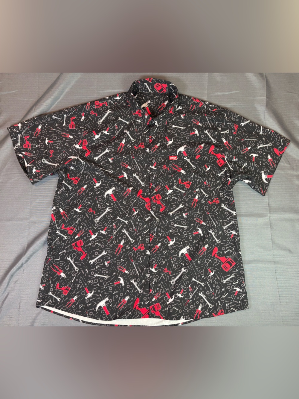 Dixxon The Handyman Party Shirt 3XL Tool Print Button Up Mechanic